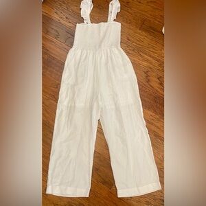 Pink Lily White Ruffled Jumpsuit